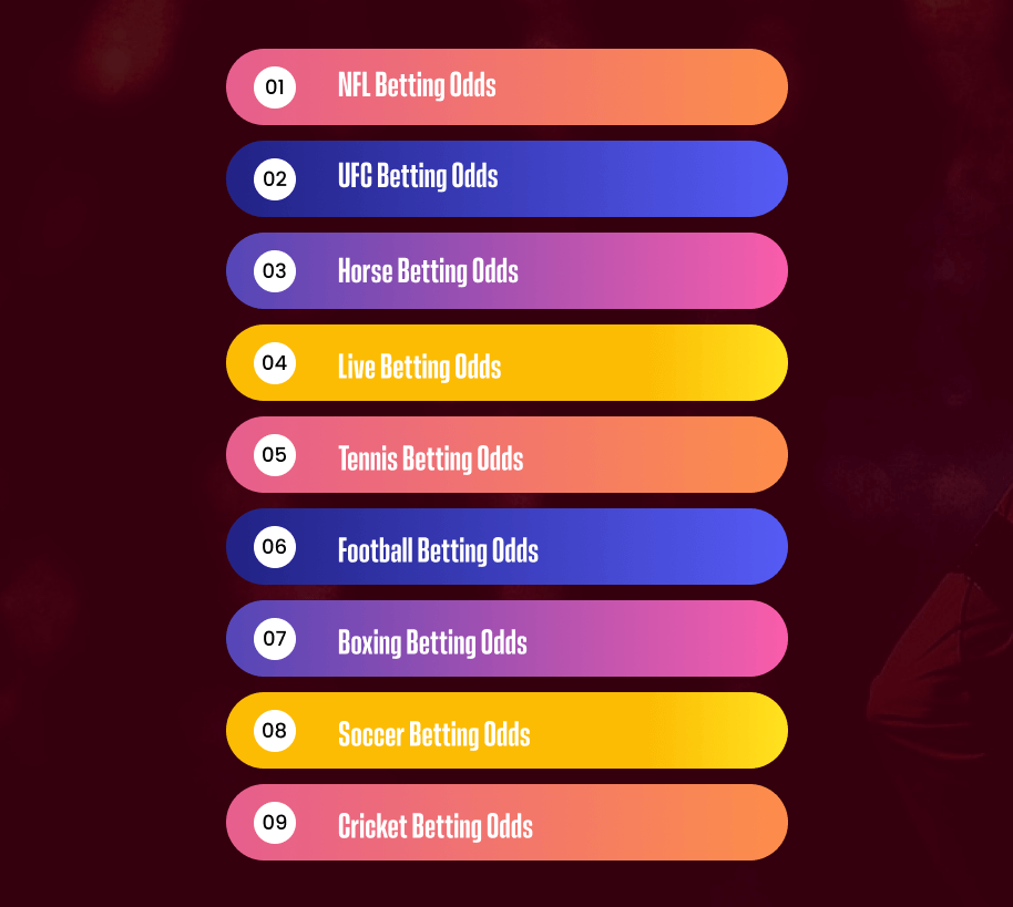 Different Types of Betting Odds Based on Sports Events